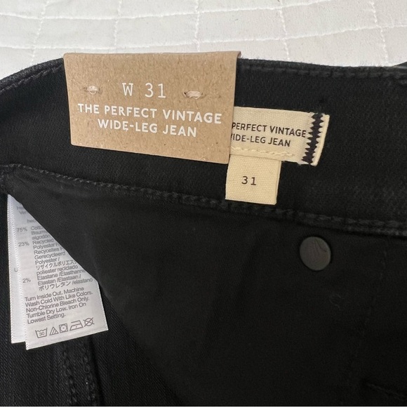 Madewell The Perfect Vintage Wide-Leg Jean in Black Rinse Wash Size 31 NWT - Picture 9 of 10